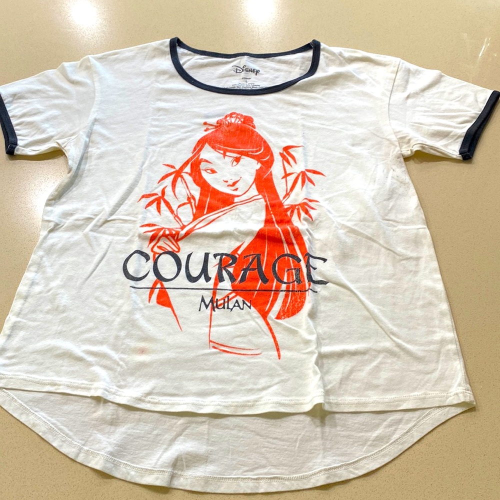 Disney Mulan white shirt orange picture